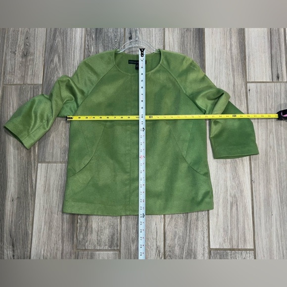 Harve Bernard Olive Three Quarter Sleeve Blazer - Picture 8 of 11